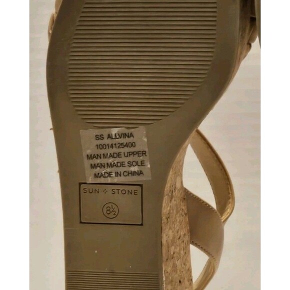 SUN + STONE Allvina Women’s Faux Leather Cork 2.5" Wedge Sandals Size 8.5 - Picture 12 of 12